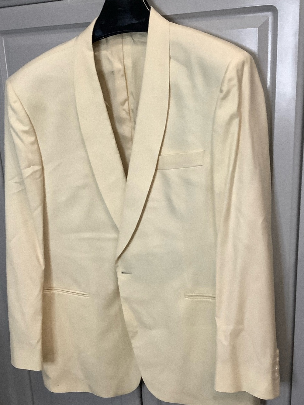 Saks Fifth Avenue 100% Silk Sport Coat Blazer 46R Union Made in Canada Light Tan